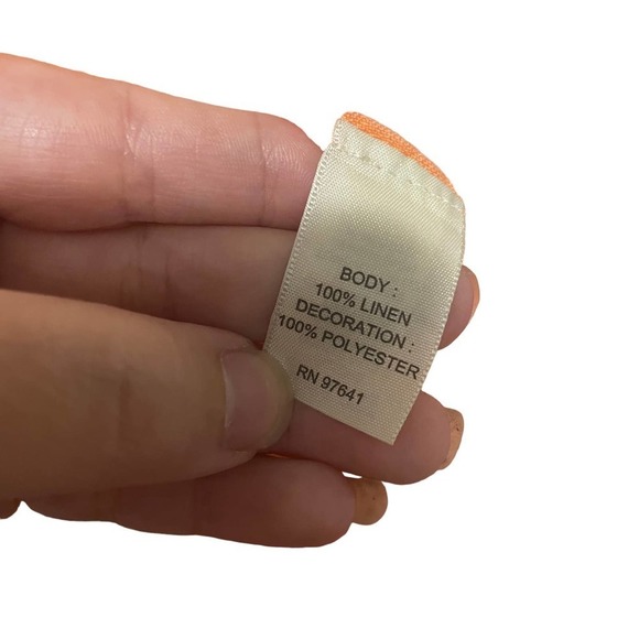 J Jill Orange Sorbet Embroidered Button Down Linen Tunic Top - Picture 7 of 9